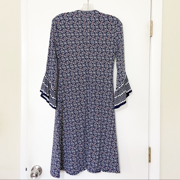 NEW Max Studio Jersey Blue Floral Bell Sleeve Mini Dress Size XS - Picture 5 of 5